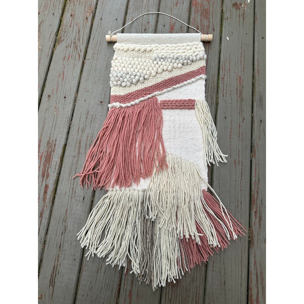 World Market Wool Wall Art hanging macrame wowen fringed Bohemian decor